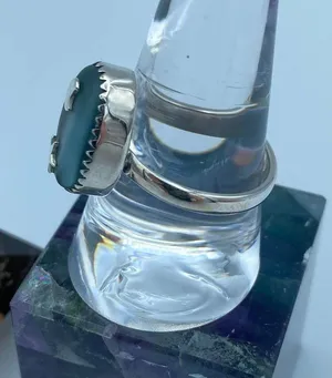 Moon & Star Sea Tumbled Sea Foam Sea Glass Sterling Silver Ring Size 10 thumbnail 4