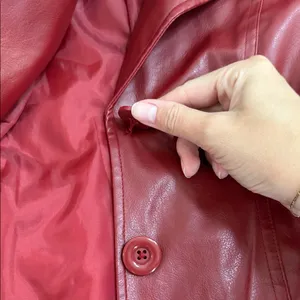 Vintage Faux Red Leather Jacket thumbnail 5
