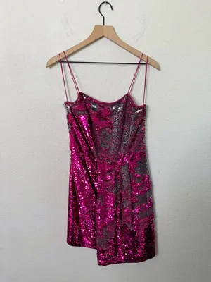 Derek Lam 10 Crosby Sequin Reversible‎ Cocktail Dress Hot Pink Womens Size 4 thumbnail 6