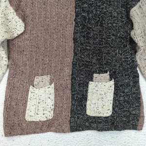 Vintage 1995 Debra Lubell Color Block‎ Knit Sweater Pockets 90s Women's Medium thumbnail 4