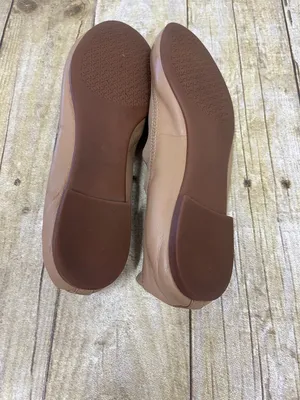 Tory Burch Women's Nude Leather Ballet Flats with Gold Emblem size 6.5 thumbnail 4