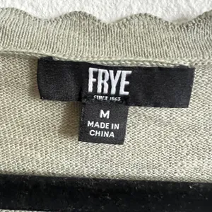 Frye Green Knit Pointelle Cardigan‎ Open Front Soft Classic Minimalist Medium thumbnail 3