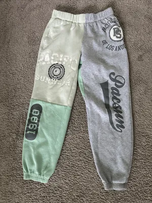 Pac Sun Colorblock Joggers in Mint Green and Light Gray thumbnail 1
