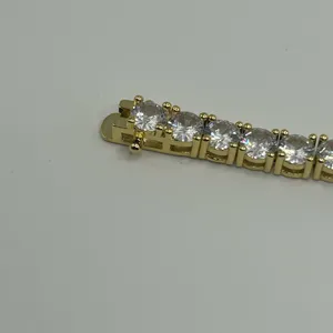 B Jewel Moissanite Tennis Bracelet Gold 5mm 8 Inch Brand New VVS1 Crazy Shine No Pass thumbnail 4