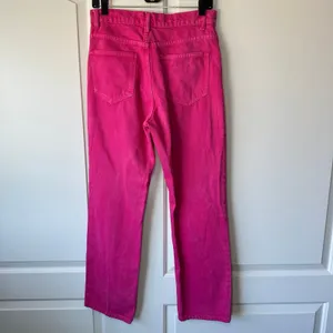 Zara Hot Pink High Waist Mom Jeans Straight Leg Button‎ Fly Preppy Womens 6 thumbnail 4