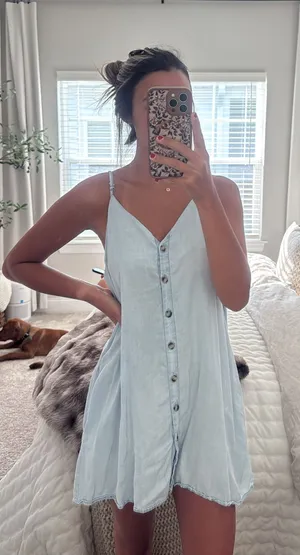 Denim Mini Dress Blue Size M thumbnail 1