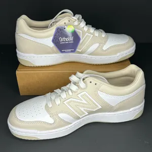 NWT New Balance 480 Beige Cream White Leather Sneakers Mens 7.5 Womens 9 No Box thumbnail 1