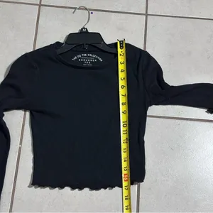 Aeropostale Women Black OG Tee Collection Shrunken Tee Long Sleeve size‎ Small thumbnail 6