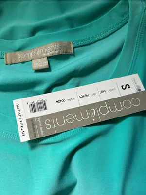 Complements Women’s Scoop Neck Tank Top in Aqua Teal SM NWT thumbnail 7