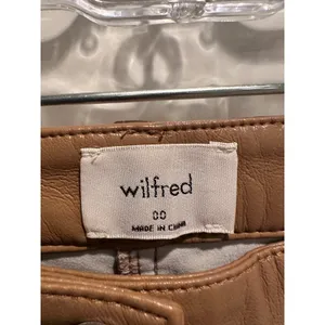 Aritzia Wilfred Melina Faux Leather Pants Camel 00 Minimalist‎ Capsule Fall thumbnail 3