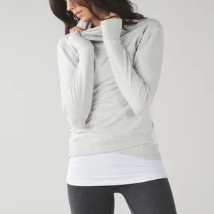 Lululemon On The Double Pullover Heathered White Size 6 thumbnail 2