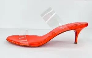 Christian Louboutin Just Nothing 55mm PVC Mules Patent Leather Pumps Size EU 38 thumbnail 1
