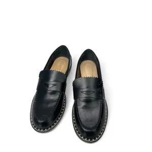 New SCHUTZ 8.5 Loafer Penny Flat Slip On Studded Leather Womens Black Leather thumbnail 5