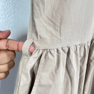 Korean Fashion Steady Seller‎ Beige Button Back Midi Dress Sleeveless Pocket thumbnail 8