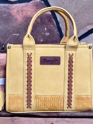 Whipstitch Patchwork Crossbody Crocodile Conceal Carry Tote thumbnail 1
