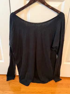 Lululemon Flip Your Dog Long Sleeve in Burlap Texture Burnout Black thumbnail 3