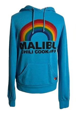 Aviator Nation RARE Collaboration Malibu Chili Cookoff Hoodie with Rainbow M thumbnail 1