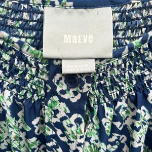 Like New Anthro Maeve Floral Button Front Self Tie Dress Size Medium thumbnail 3