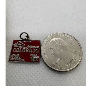 Vintage Sterling Silver Colorado Red Enamel Souvenir Travel Charm Pendant 2.21g thumbnail 6