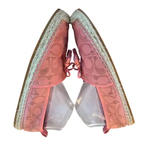 Coach Pink Perforated Leather Signature C Espadrille Flats with‎ Tassels thumbnail 3