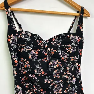 Moontide |Floral One Piece Ruched Twist Front sz 10 thumbnail 2