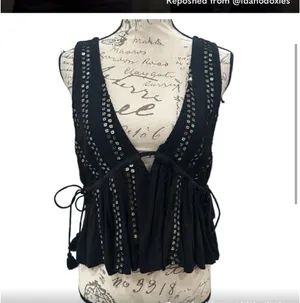Anthropologie Black Sequin Embellished Top thumbnail 3