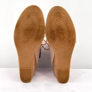 Toms Hyde Sand Suede Leather Creamy Tan Lace Up Wedge Heel Ankle Bootie Size 8 thumbnail 6