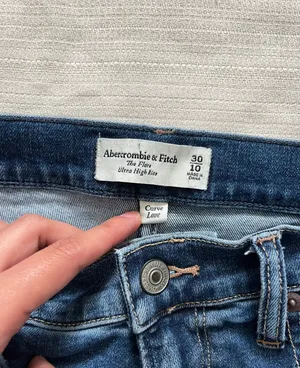 Abercrombie Curve Love Ultra High Rise Stretch Flare Jean - Dark Wash thumbnail 7