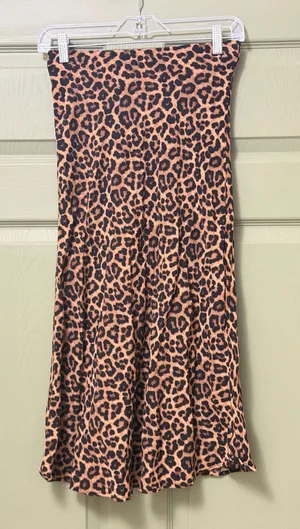 H&M Cheetah Print Midi Slip Skirt thumbnail 1