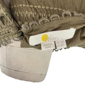 Boden Broderie Detail Midi Dress Eyelet Cotton Olive Green Size US 8P‎ Petites thumbnail 13