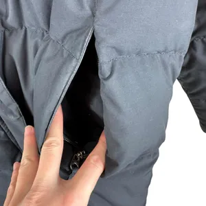 L.L. Bean Black Puffer Full‎ ZIp Goose Down Bodywarmer Trench Coat Size M thumbnail 5
