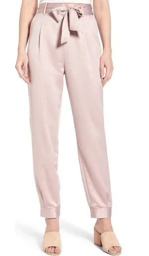 New Tie waist satin pants thumbnail 1
