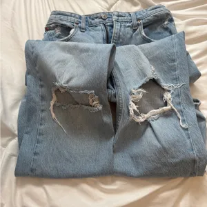 Abercrombie & Fitch Light Blue Straight Leg Jeans thumbnail 3