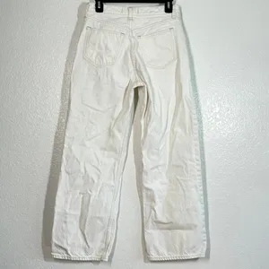4 white wide-leg jeans by Abercrombie & Fitch "the loose high-rise" 26" inseam thumbnail 3