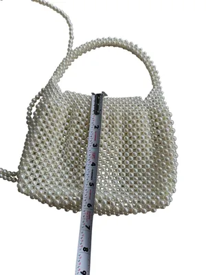 PEARL Beaded Mini Crossbody Bag w/ Detachable Chain thumbnail 4