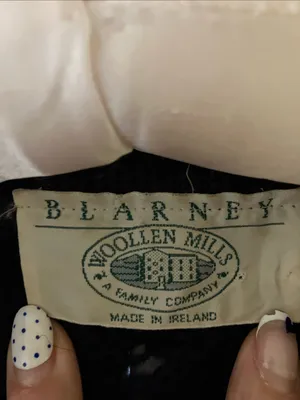 Blarney Woolen Mills Irish Wool Roll Neck Navy Blue Oversized Knit Sweater Hole thumbnail 2