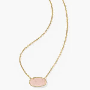 Kendra Scott Gold and Pink Short Pendant Necklace New thumbnail 7