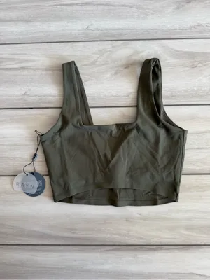 RAYN Crop Tank Top Medium Green NWT thumbnail 3