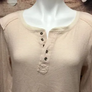 Umgee long sleeve striped Henley thumbnail 2