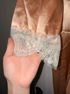 Satin lace robe intimates Gold Size M thumbnail 3