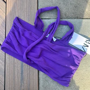 NWT‎ ZARA Purple Cropped Top thumbnail 1