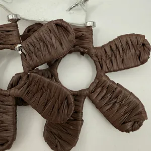 Free People Earrings NWT Woven Flower Hoops Chocolate Brown Hippie Boho Festival thumbnail 8