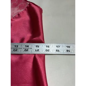 VTG Halston Pink Satin & Lace Chemise Nightgown Women's Medium Babydoll thumbnail 5
