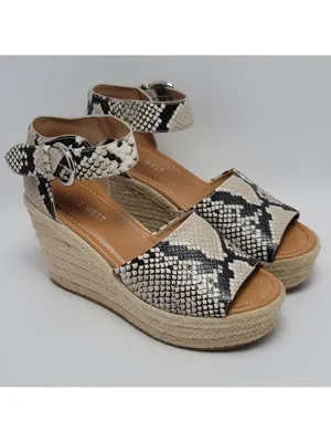 Nine West Adell Snakeskin Espadrille Wedge Heel Ankle Strap Sandals Size 7.5 thumbnail 11