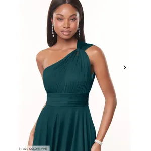 Azazie Charlize Stretch‎ A-Line One Shoulder Mesh Floor-Length Dress thumbnail 7
