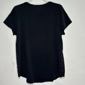 Lululemon Love Tee‎ V Black Short Sleeve V-Neck T-Shirt Curved Hem FLAW thumbnail 2