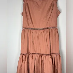 By The River NWT Tiered Tie Back Maxi Dress With Crochet Inset Detail Sz S thumbnail 3
