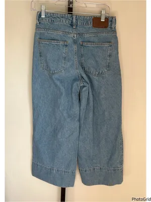 Zara Crop Wide Leg Front Seam Jeans thumbnail 3