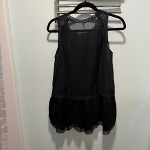 Free People Tank Top Black Small Boho Lace Crochet Sleeveless Festival Casual thumbnail 5