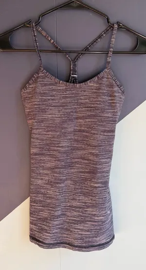 Lululemon Power Y Tank, Black Wee Stripe, Size 2, VGUC thumbnail 1